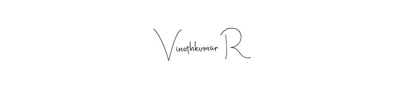 Use a signature maker to create a handwritten signature online. With this signature software, you can design (Andilay-7BmLP) your own signature for name Vinothkumar R. Vinothkumar R signature style 4 images and pictures png
