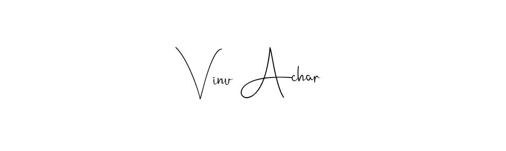 Vinu Achar stylish signature style. Best Handwritten Sign (Andilay-7BmLP) for my name. Handwritten Signature Collection Ideas for my name Vinu Achar. Vinu Achar signature style 4 images and pictures png