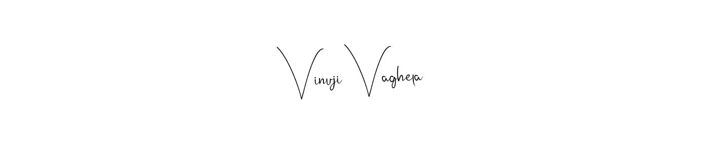 Make a beautiful signature design for name Vinuji Vaghela. With this signature (Andilay-7BmLP) style, you can create a handwritten signature for free. Vinuji Vaghela signature style 4 images and pictures png