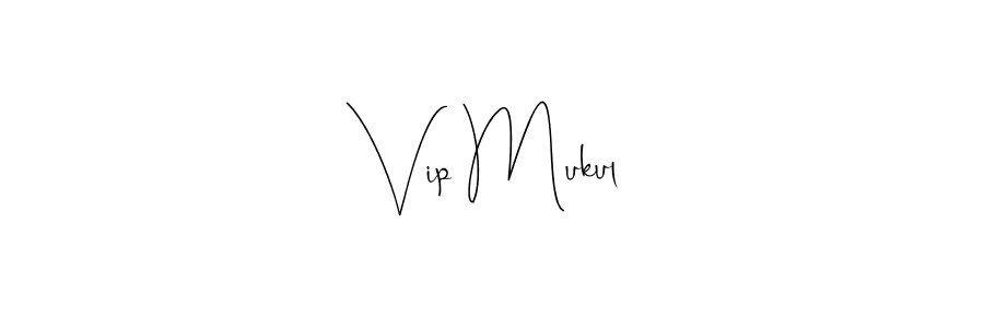 if you are searching for the best signature style for your name Vip Mukul. so please give up your signature search. here we have designed multiple signature styles  using Andilay-7BmLP. Vip Mukul signature style 4 images and pictures png