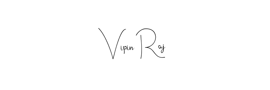 How to make Vipin Raj name signature. Use Andilay-7BmLP style for creating short signs online. This is the latest handwritten sign. Vipin Raj signature style 4 images and pictures png