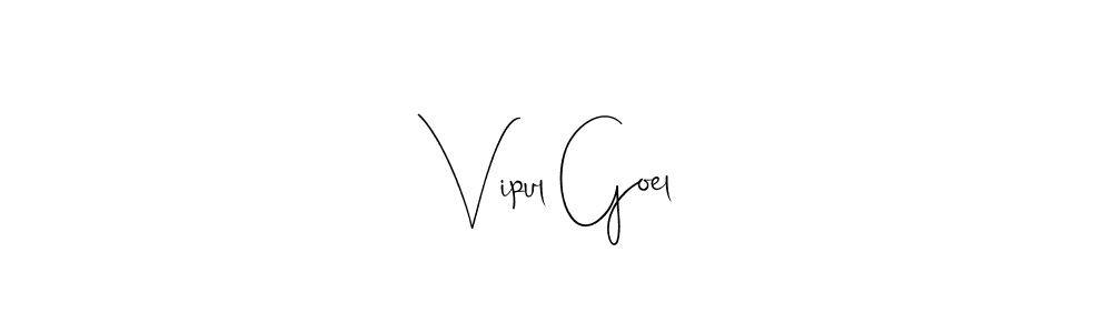 How to make Vipul Goel name signature. Use Andilay-7BmLP style for creating short signs online. This is the latest handwritten sign. Vipul Goel signature style 4 images and pictures png