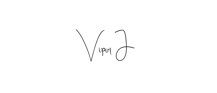 Create a beautiful signature design for name Vipul J. With this signature (Andilay-7BmLP) fonts, you can make a handwritten signature for free. Vipul J signature style 4 images and pictures png