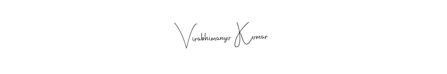 How to make Virabhimanyu Kumar name signature. Use Andilay-7BmLP style for creating short signs online. This is the latest handwritten sign. Virabhimanyu Kumar signature style 4 images and pictures png