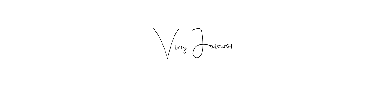 if you are searching for the best signature style for your name Viraj Jaiswal. so please give up your signature search. here we have designed multiple signature styles  using Andilay-7BmLP. Viraj Jaiswal signature style 4 images and pictures png
