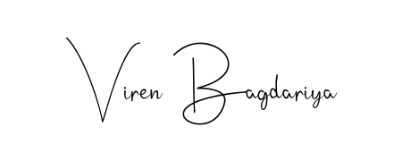 Create your official email sign-off with Viren Bagdariya name in Andilay-7BmLP style. Crisp, clean, and perfectly legible across all screens. Viren Bagdariya signature style 4 images and pictures png