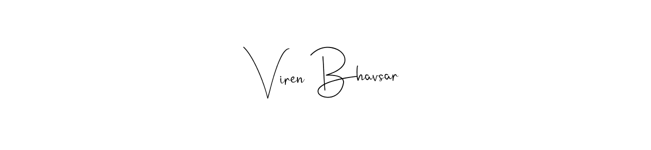 How to make Viren Bhavsar name signature. Use Andilay-7BmLP style for creating short signs online. This is the latest handwritten sign. Viren Bhavsar signature style 4 images and pictures png