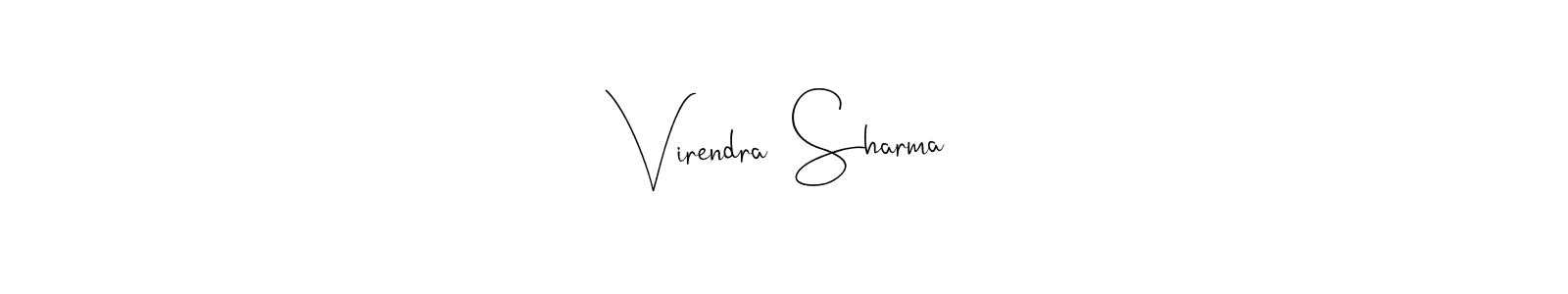 Create a beautiful signature design for name Virendra  Sharma. With this signature (Andilay-7BmLP) fonts, you can make a handwritten signature for free. Virendra  Sharma signature style 4 images and pictures png