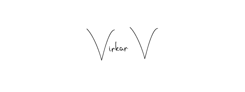 Create a beautiful signature design for name Virkar V. With this signature (Andilay-7BmLP) fonts, you can make a handwritten signature for free. Virkar V signature style 4 images and pictures png
