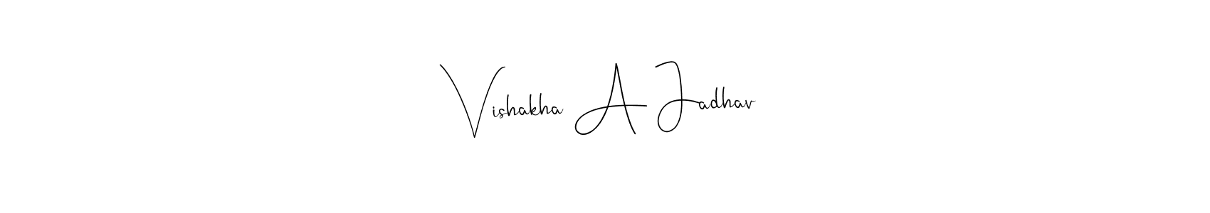 Make a beautiful signature design for name Vishakha A Jadhav. Use this online signature maker to create a handwritten signature for free. Vishakha A Jadhav signature style 4 images and pictures png