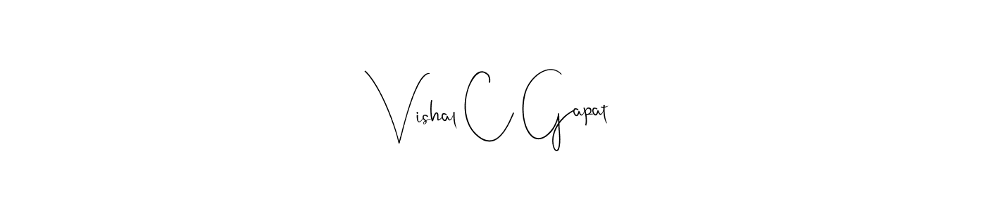 How to make Vishal C Gapat name signature. Use Andilay-7BmLP style for creating short signs online. This is the latest handwritten sign. Vishal C Gapat signature style 4 images and pictures png