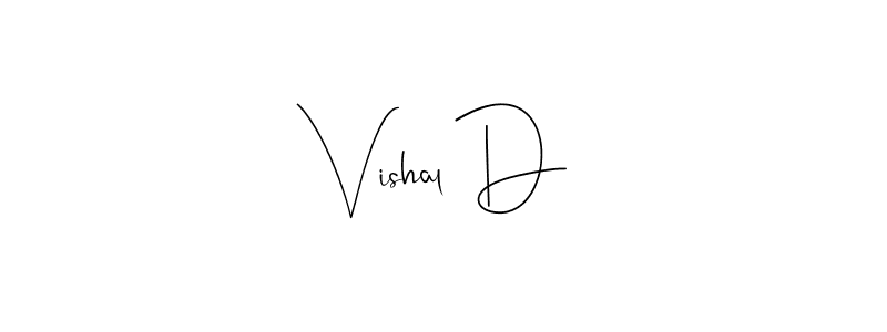 if you are searching for the best signature style for your name Vishal D. so please give up your signature search. here we have designed multiple signature styles  using Andilay-7BmLP. Vishal D signature style 4 images and pictures png