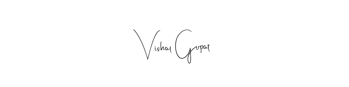 How to make Vishal Gupat name signature. Use Andilay-7BmLP style for creating short signs online. This is the latest handwritten sign. Vishal Gupat signature style 4 images and pictures png