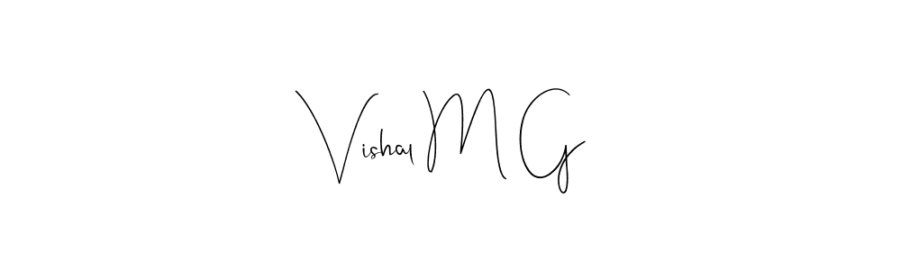 You should practise on your own different ways (Andilay-7BmLP) to write your name (Vishal M G) in signature. don't let someone else do it for you. Vishal M G signature style 4 images and pictures png