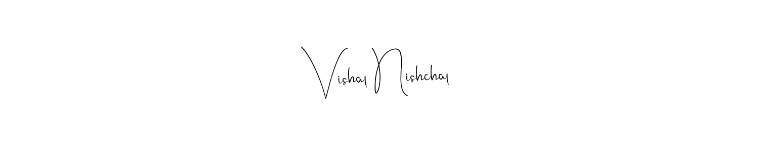 if you are searching for the best signature style for your name Vishal Nishchal. so please give up your signature search. here we have designed multiple signature styles  using Andilay-7BmLP. Vishal Nishchal signature style 4 images and pictures png
