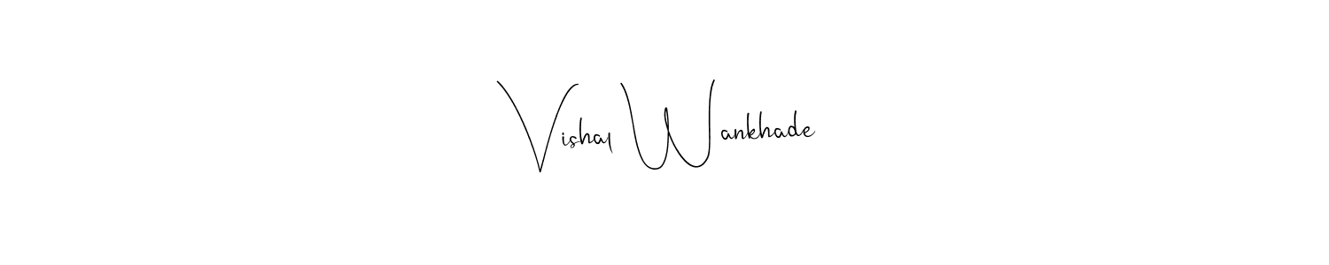 Andilay-7BmLP is a professional signature style that is perfect for those who want to add a touch of class to their signature. It is also a great choice for those who want to make their signature more unique. Get Vishal Wankhade name to fancy signature for free. Vishal Wankhade signature style 4 images and pictures png