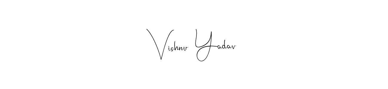 Andilay-7BmLP is a professional signature style that is perfect for those who want to add a touch of class to their signature. It is also a great choice for those who want to make their signature more unique. Get Vishnu  Yadav name to fancy signature for free. Vishnu  Yadav signature style 4 images and pictures png