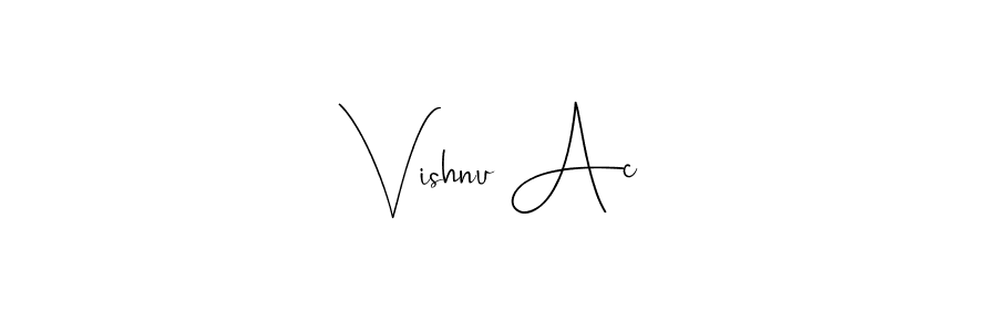 Also You can easily find your signature by using the search form. We will create Vishnu Ac name handwritten signature images for you free of cost using Andilay-7BmLP sign style. Vishnu Ac signature style 4 images and pictures png