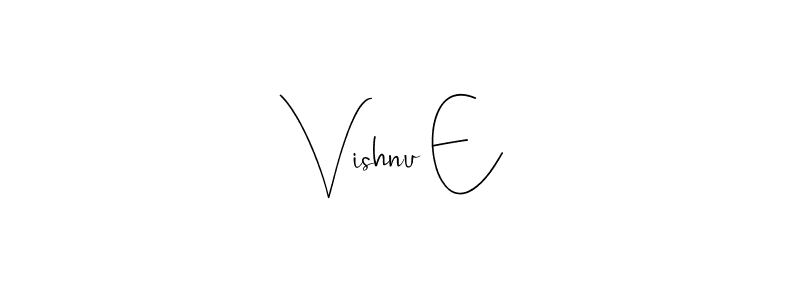 How to make Vishnu E name signature. Use Andilay-7BmLP style for creating short signs online. This is the latest handwritten sign. Vishnu E signature style 4 images and pictures png