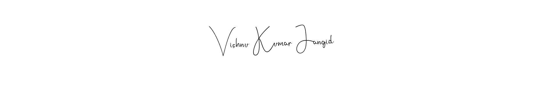 You should practise on your own different ways (Andilay-7BmLP) to write your name (Vishnu Kumar Jangid) in signature. don't let someone else do it for you. Vishnu Kumar Jangid signature style 4 images and pictures png