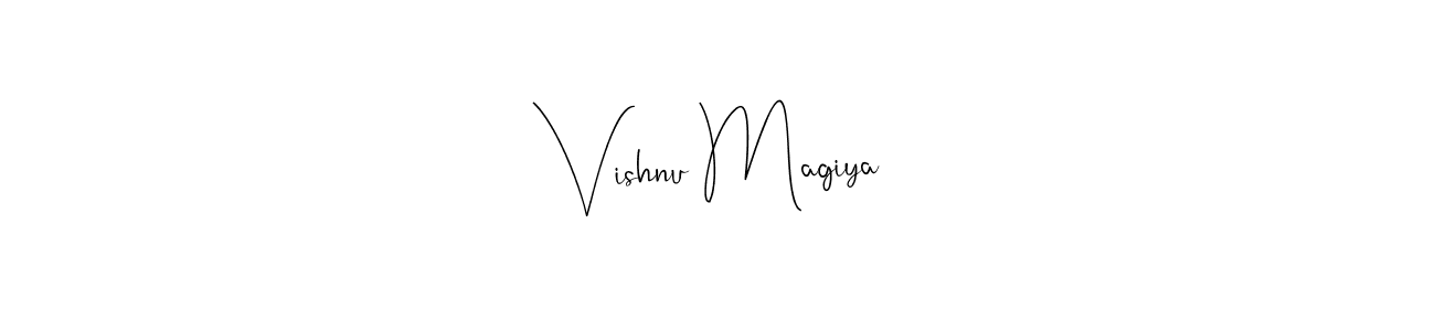 The best way (Andilay-7BmLP) to make a short signature is to pick only two or three words in your name. The name Vishnu Magiya include a total of six letters. For converting this name. Vishnu Magiya signature style 4 images and pictures png