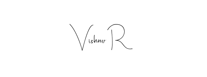 Make a beautiful signature design for name Vishnu R. With this signature (Andilay-7BmLP) style, you can create a handwritten signature for free. Vishnu R signature style 4 images and pictures png