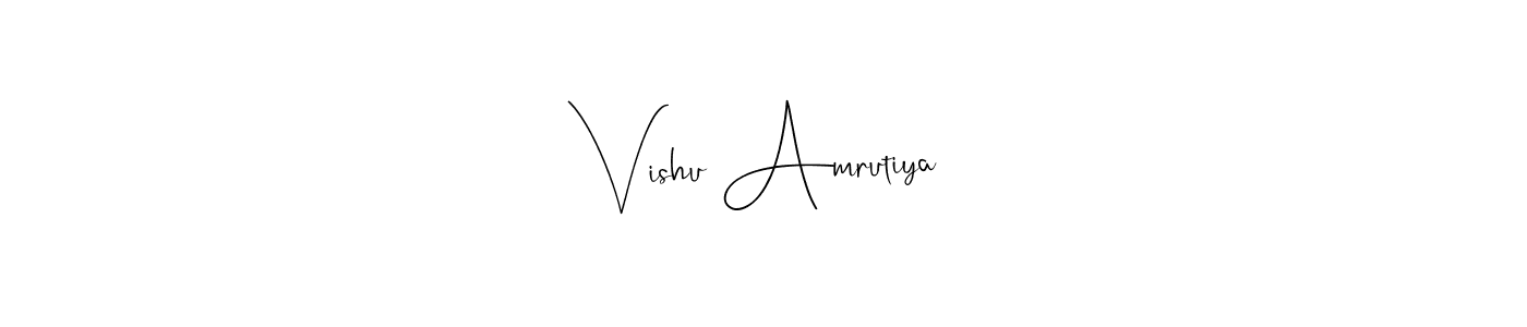 Design your own signature with our free online signature maker. With this signature software, you can create a handwritten (Andilay-7BmLP) signature for name Vishu Amrutiya. Vishu Amrutiya signature style 4 images and pictures png