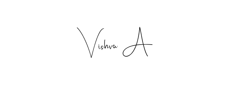 Make a beautiful signature design for name Vishva A. Use this online signature maker to create a handwritten signature for free. Vishva A signature style 4 images and pictures png