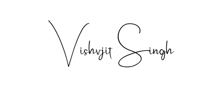 Personalize your online presence with Vishvjit Singh signature rendered in elegant Andilay-7BmLP font. Great for website footers and blogs. Vishvjit Singh signature style 4 images and pictures png