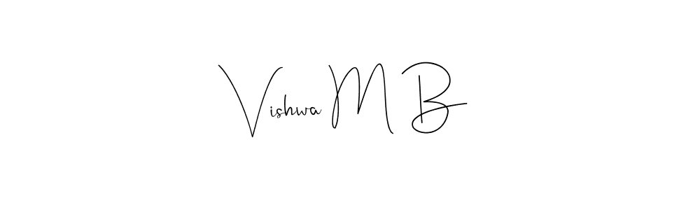 if you are searching for the best signature style for your name Vishwa M B. so please give up your signature search. here we have designed multiple signature styles  using Andilay-7BmLP. Vishwa M B signature style 4 images and pictures png