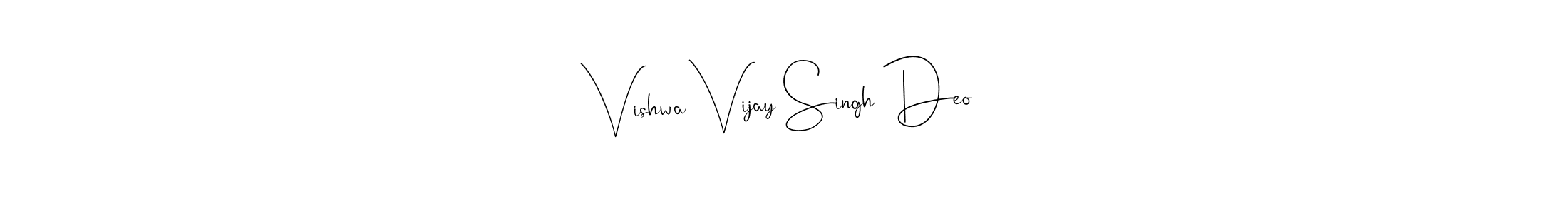 Also You can easily find your signature by using the search form. We will create Vishwa Vijay Singh Deo name handwritten signature images for you free of cost using Andilay-7BmLP sign style. Vishwa Vijay Singh Deo signature style 4 images and pictures png