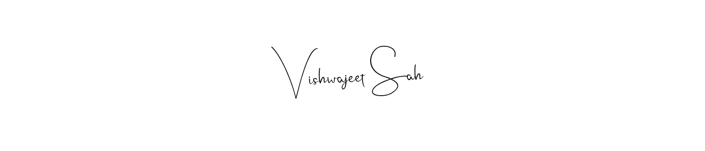 Create a beautiful signature design for name Vishwajeet Sah. With this signature (Andilay-7BmLP) fonts, you can make a handwritten signature for free. Vishwajeet Sah signature style 4 images and pictures png