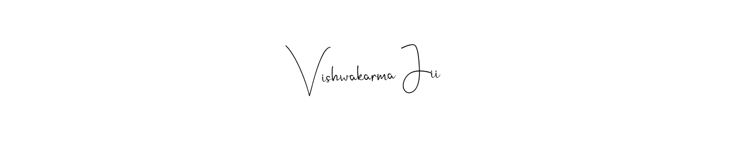 You should practise on your own different ways (Andilay-7BmLP) to write your name (Vishwakarma Jii) in signature. don't let someone else do it for you. Vishwakarma Jii signature style 4 images and pictures png