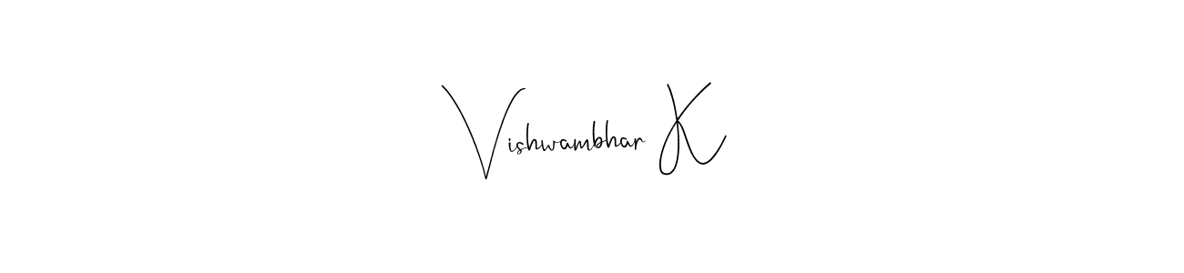 Use a signature maker to create a handwritten signature online. With this signature software, you can design (Andilay-7BmLP) your own signature for name Vishwambhar K. Vishwambhar K signature style 4 images and pictures png