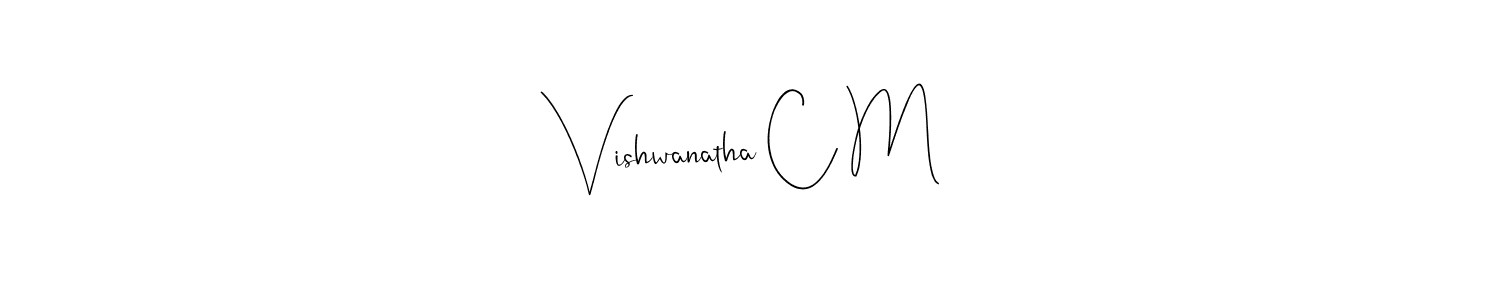 The best way (Andilay-7BmLP) to make a short signature is to pick only two or three words in your name. The name Vishwanatha C M include a total of six letters. For converting this name. Vishwanatha C M signature style 4 images and pictures png