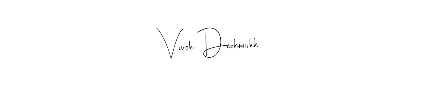 You should practise on your own different ways (Andilay-7BmLP) to write your name (Vivek Deshmukh) in signature. don't let someone else do it for you. Vivek Deshmukh signature style 4 images and pictures png