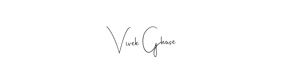 How to make Vivek Ghase name signature. Use Andilay-7BmLP style for creating short signs online. This is the latest handwritten sign. Vivek Ghase signature style 4 images and pictures png