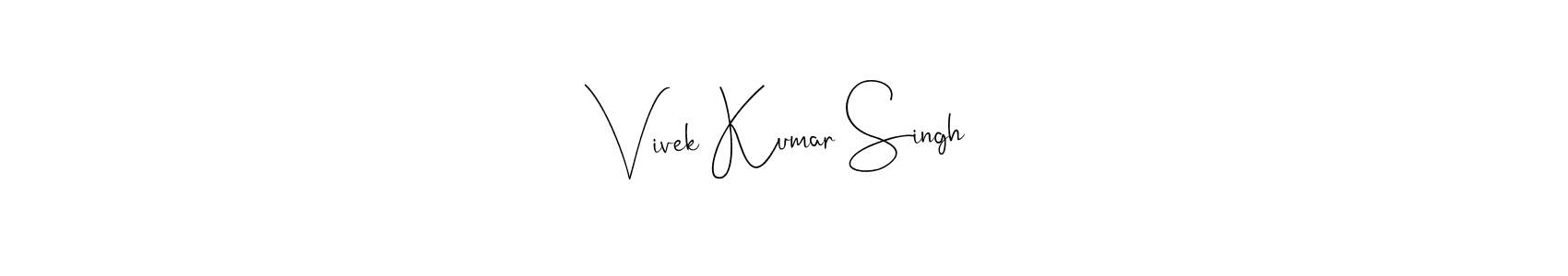 This is the best signature style for the Vivek Kumar Singh name. Also you like these signature font (Andilay-7BmLP). Mix name signature. Vivek Kumar Singh signature style 4 images and pictures png
