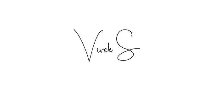 The best way (Andilay-7BmLP) to make a short signature is to pick only two or three words in your name. The name Vivek S include a total of six letters. For converting this name. Vivek S signature style 4 images and pictures png