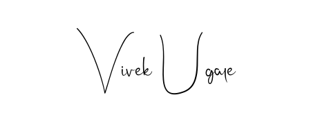A sleek calligraphic signature for name Vivek Ugale utilizing Andilay-7BmLP styling. Great for adding personal signatures to photos and art. Vivek Ugale signature style 4 images and pictures png