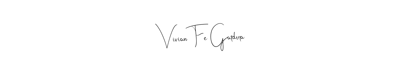 The best way (Andilay-7BmLP) to make a short signature is to pick only two or three words in your name. The name Vivian Fe Gatdula include a total of six letters. For converting this name. Vivian Fe Gatdula signature style 4 images and pictures png
