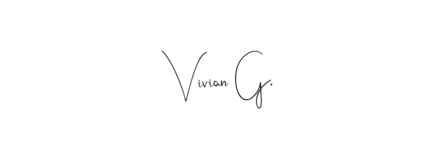 How to make Vivian G. name signature. Use Andilay-7BmLP style for creating short signs online. This is the latest handwritten sign. Vivian G. signature style 4 images and pictures png