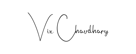 Enhance your business communications with Vix Chaudhary signature in Andilay-7BmLP lettering. Clean, modern, and universally compatible. Vix Chaudhary signature style 4 images and pictures png