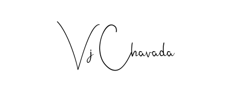 A sleek calligraphic signature for name Vj Chavada utilizing Andilay-7BmLP styling. Great for adding personal signatures to photos and art. Vj Chavada signature style 4 images and pictures png