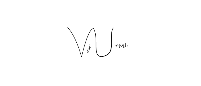 Also You can easily find your signature by using the search form. We will create Vj Urmi name handwritten signature images for you free of cost using Andilay-7BmLP sign style. Vj Urmi signature style 4 images and pictures png