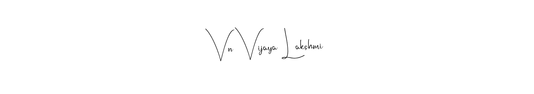 How to make Vn Vijaya Lakshmi name signature. Use Andilay-7BmLP style for creating short signs online. This is the latest handwritten sign. Vn Vijaya Lakshmi signature style 4 images and pictures png