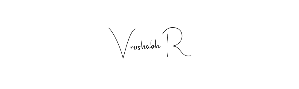 Also we have Vrushabh R name is the best signature style. Create professional handwritten signature collection using Andilay-7BmLP autograph style. Vrushabh R signature style 4 images and pictures png