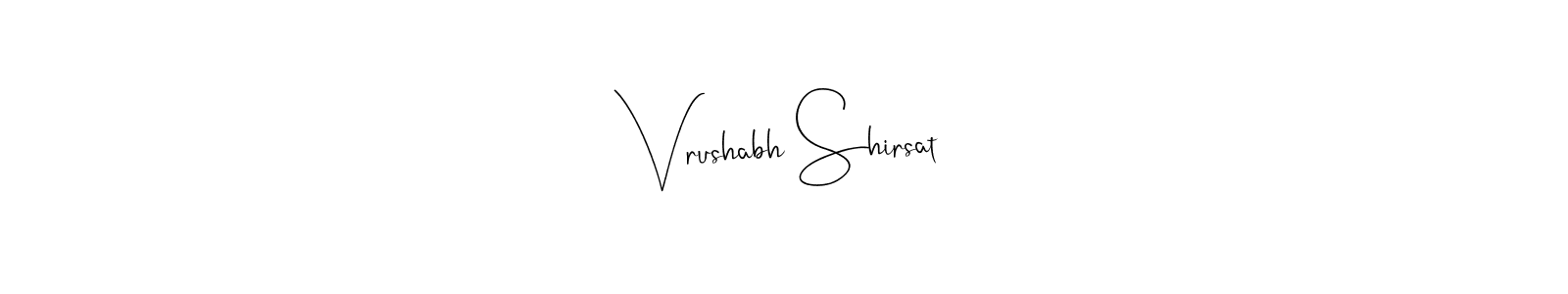 How to make Vrushabh Shirsat name signature. Use Andilay-7BmLP style for creating short signs online. This is the latest handwritten sign. Vrushabh Shirsat signature style 4 images and pictures png