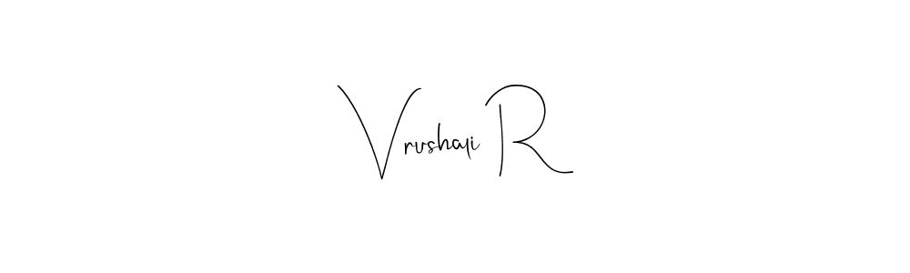 Make a short Vrushali R signature style. Manage your documents anywhere anytime using Andilay-7BmLP. Create and add eSignatures, submit forms, share and send files easily. Vrushali R signature style 4 images and pictures png