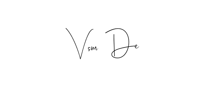 This is the best signature style for the Vsm  De name. Also you like these signature font (Andilay-7BmLP). Mix name signature. Vsm  De signature style 4 images and pictures png